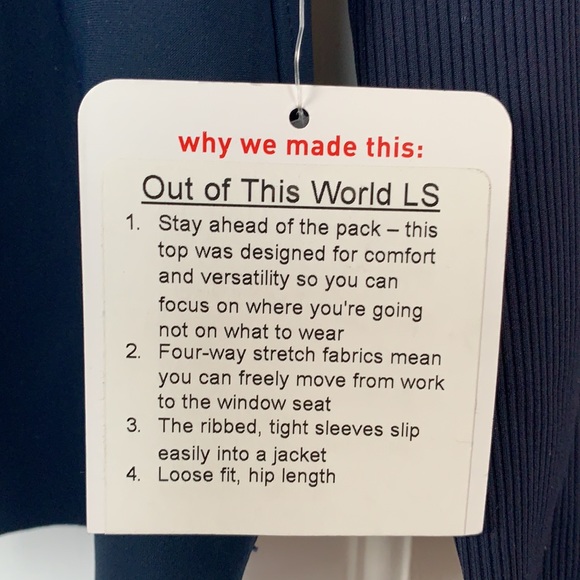 Lululemon NWT Out of this World Long Sleeve sz2 - Picture 3 of 3